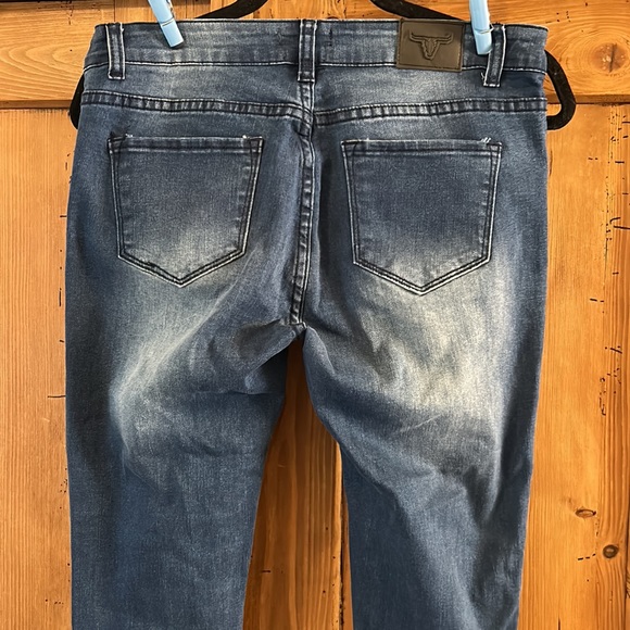 Super Comfy jeans with leopard print insets/ ripped parts, Lucky & Blessed brand - Picture 5 of 6